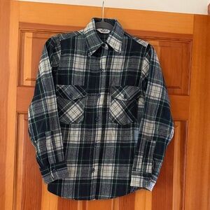 Woolrich Green and Blue Plaid Shirt